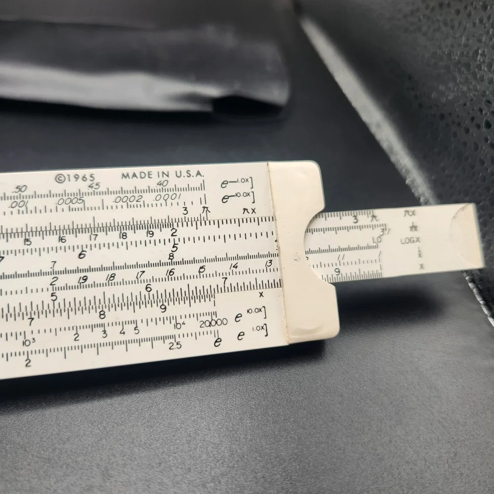 Vintage 1965 Sterling No. 594 Decimal Trig Multi-Log Slide Rule w/ Case USA